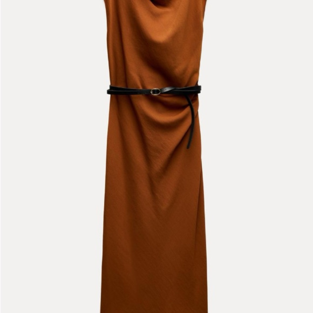 Elegant Brown Sleeveless Dress